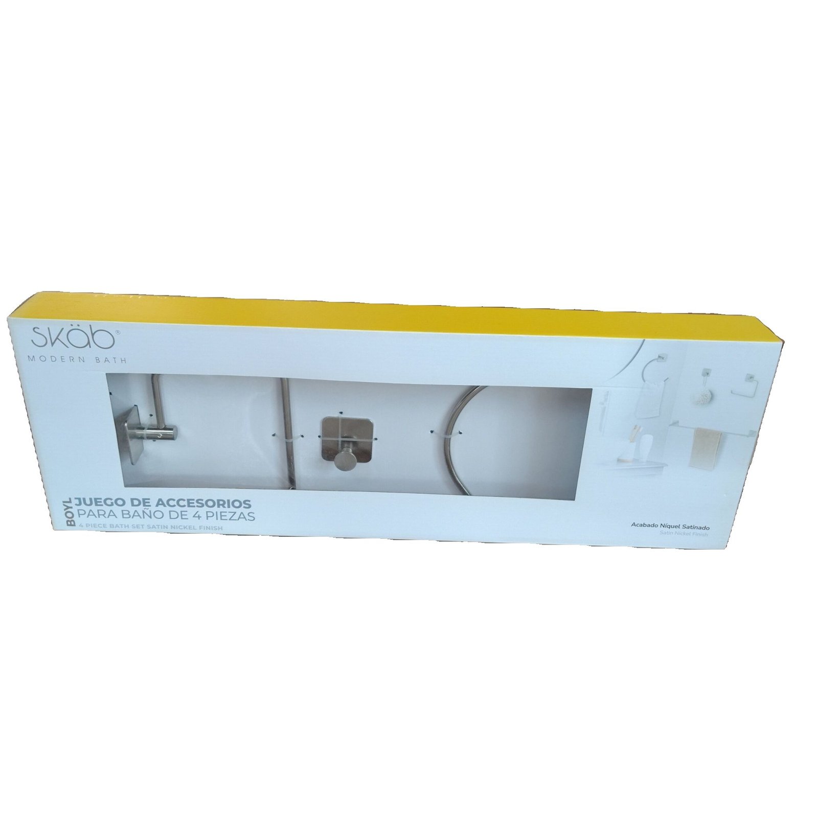 Juego de accesorios para baño de 4 pzas, Marca Skab, Santin Nickel Finish - Image 4
