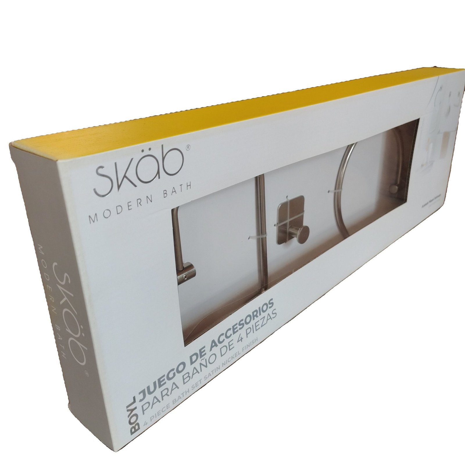 Juego de accesorios para baño de 4 pzas, Marca Skab, Santin Nickel Finish